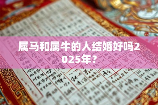 属马和属牛的人结婚好吗2025年？