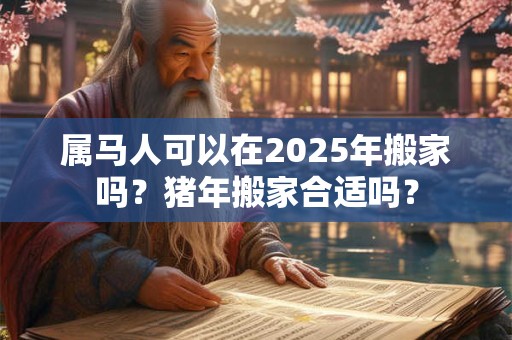 属马人可以在2025年搬家吗？猪年搬家合适吗？