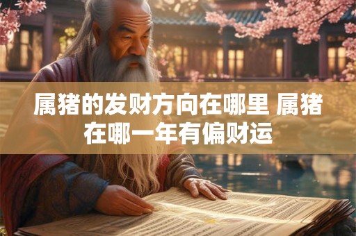 属猪的发财方向在哪里 属猪在哪一年有偏财运