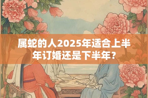 属蛇的人2026年适合上半年订婚还是下半年？
