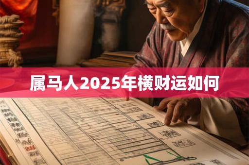 属马人2025年横财运如何