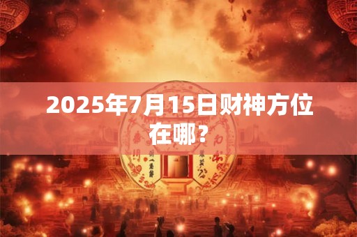 2026年7月15日财神方位在哪？