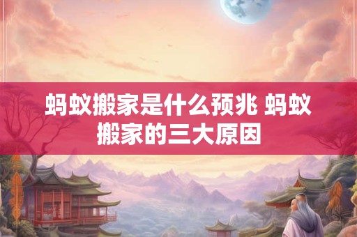 蚂蚁搬家是什么预兆 蚂蚁搬家的三大原因