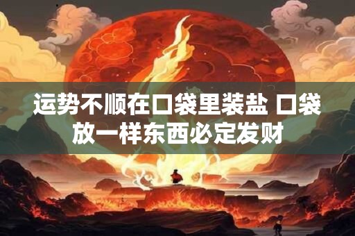 运势不顺在口袋里装盐 口袋放一样东西必定发财 运势不顺在口袋里装盐 口袋放一样东西必定发财