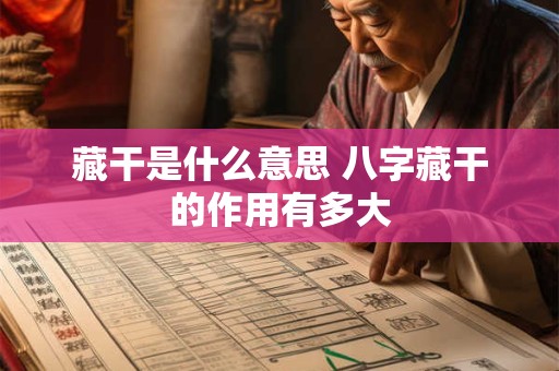 藏干是什么意思 八字藏干的作用有多大 藏干是什么意思 八字藏干的作用有多大