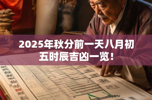 2025年秋分前一天八月初五时辰吉凶一览! 2025年秋分前一天八月初五时辰吉凶一览!