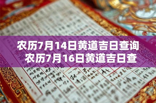 农历7月14日黄道吉日查询  农历7月16日黄道吉日查询