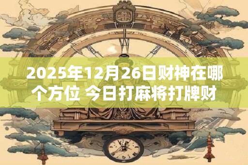 2025年12月26日财神在哪个方位 今日打麻将打牌财运方位