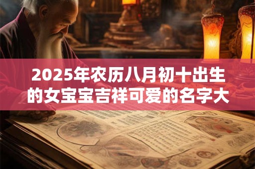 2025年农历八月初十出生的女宝宝吉祥可爱的名字大全