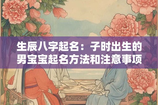 生辰八字起名：子时出生的男宝宝起名方法和注意事项