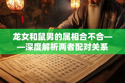 龙女和鼠男的属相合不合——深度解析两者配对关系