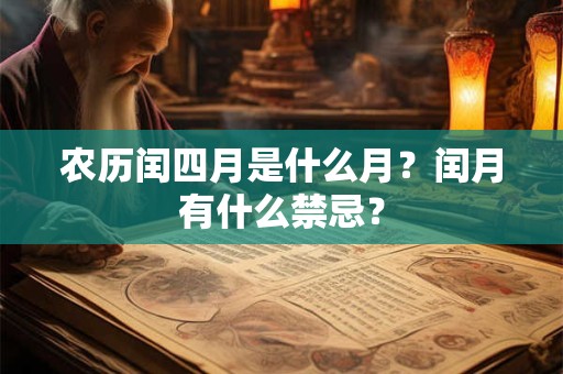 农历闰四月是什么月？闰月有什么禁忌？