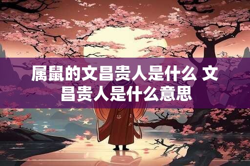 属鼠的文昌贵人是什么 文昌贵人是什么意思