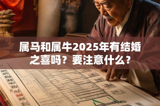 属马和属牛2025年有结婚之喜吗？要注意什么？