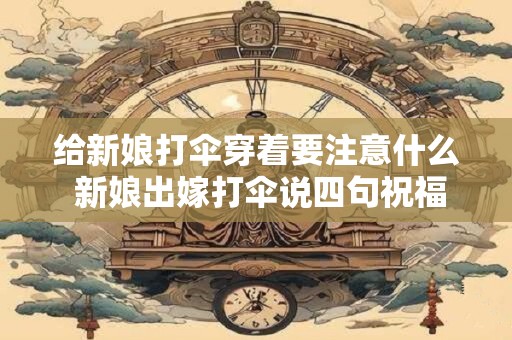 给新娘打伞穿着要注意什么 新娘出嫁打伞说四句祝福语