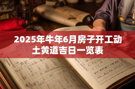 2025年牛年6月房子开工动土黄道吉日一览表 2025年牛年6月房子开工动土黄道吉日一览表