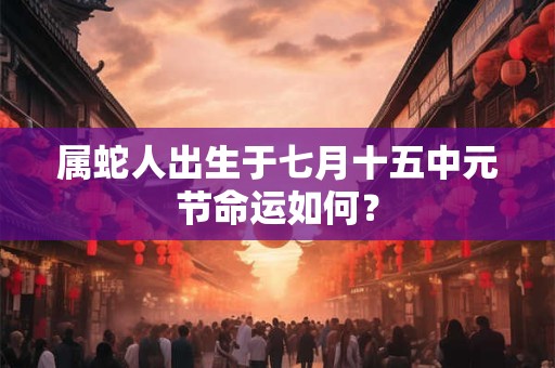 属蛇人出生于七月十五中元节命运如何？