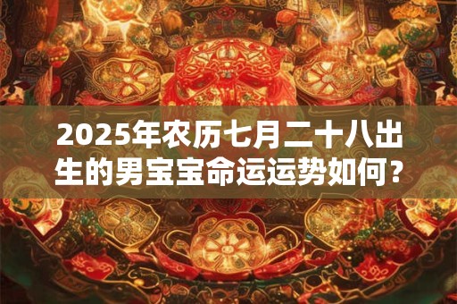 2026年农历七月二十八出生的男宝宝命运运势如何？