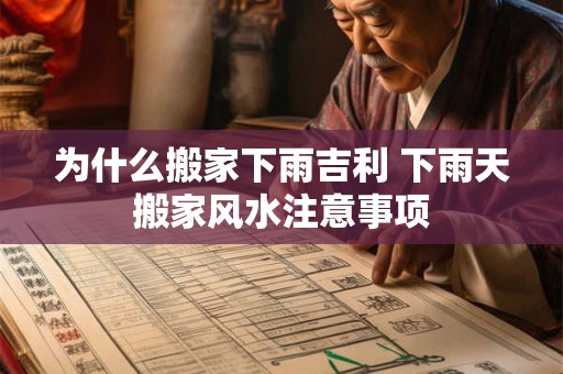 为什么搬家下雨吉利 下雨天搬家风水注意事项