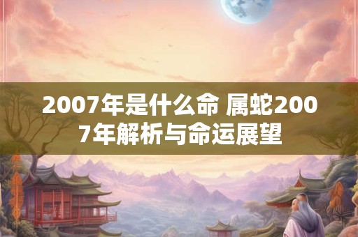2007年是什么命 属蛇2007年解析与命运展望