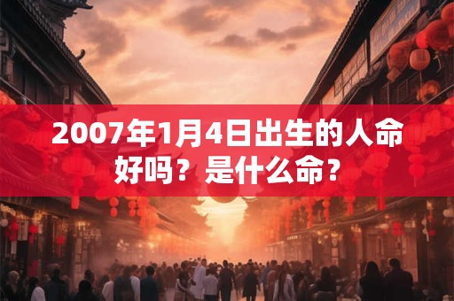 2007年1月4日出生的人命好吗？是什么命？