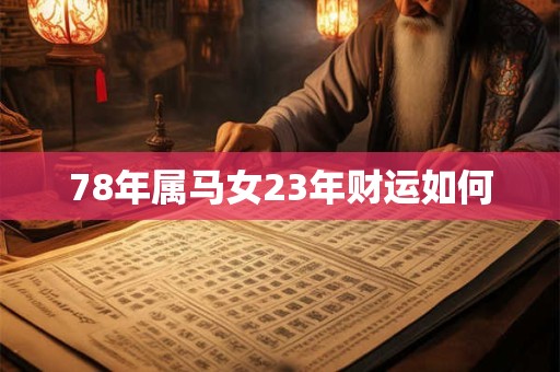 78年属马女23年财运如何