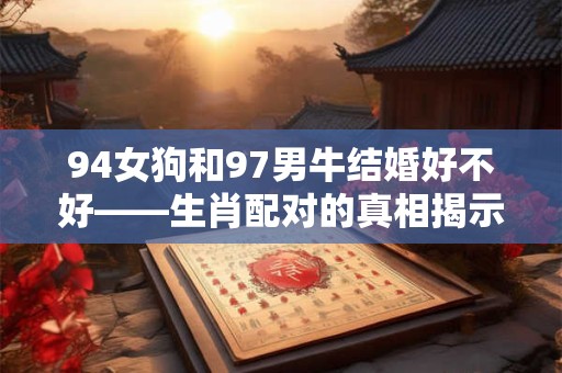 94女狗和97男牛结婚好不好——生肖配对的真相揭示