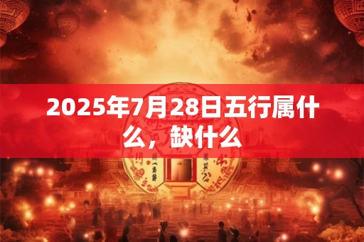 2025年7月28日五行属什么，缺什么