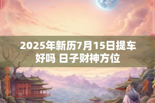 2025年新历7月15日提车好吗 日子财神方位 2025年新历7月15日提车好吗 日子财神方位