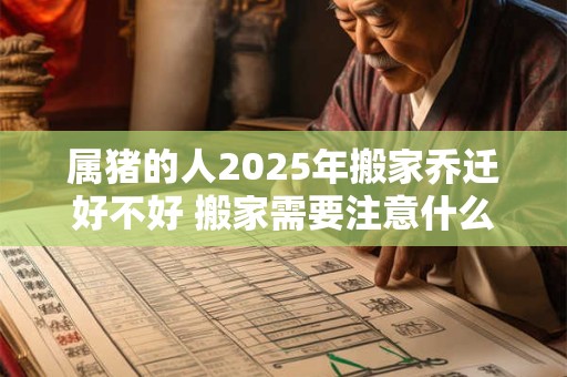 属猪的人2025年搬家乔迁好不好 搬家需要注意什么