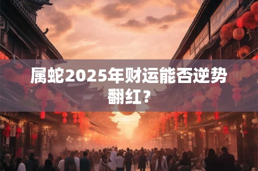 属蛇2026年财运能否逆势翻红？