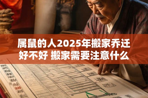属鼠的人2025年搬家乔迁好不好 搬家需要注意什么