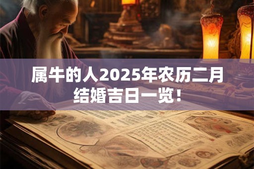 属牛的人2025年农历二月结婚吉日一览！