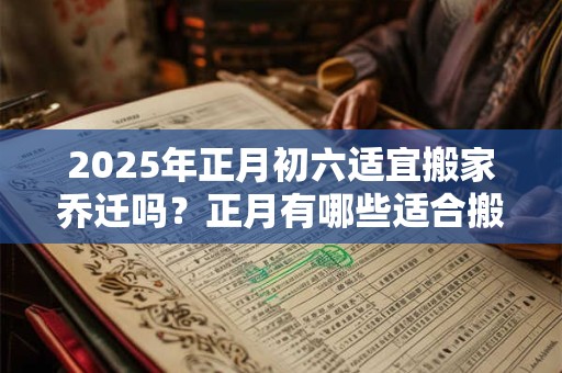 2025年正月初六适宜搬家乔迁吗？正月有哪些适合搬家的日子？