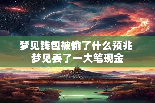 梦见钱包被偷了什么预兆 梦见丢了一大笔现金