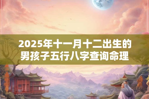 2025年十一月十二出生的男孩子五行八字查询命理