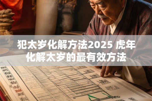 犯太岁化解方法2025 虎年化解太岁的最有效方法