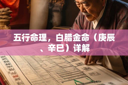 五行命理，白腊金命（庚辰、辛巳）详解