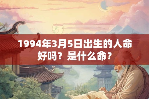 1994年3月5日出生的人命好吗？是什么命？