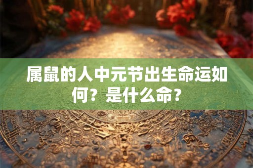 属鼠的人中元节出生命运如何？是什么命？