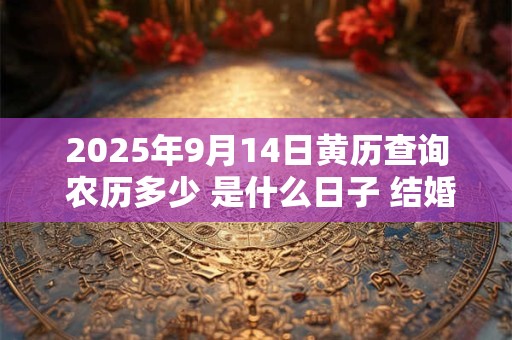 2025年9月14日黄历查询 农历多少 是什么日子 结婚吉时