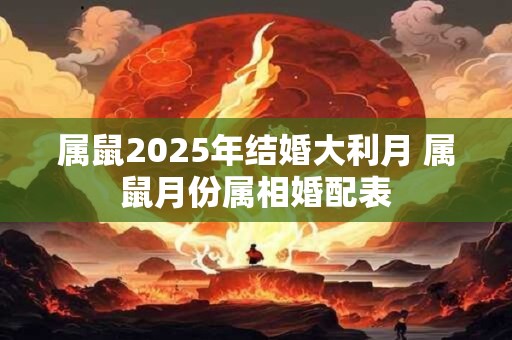 属鼠2025年结婚大利月 属鼠月份属相婚配表