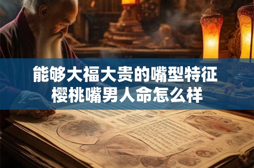 能够大福大贵的嘴型特征 樱桃嘴男人命怎么样