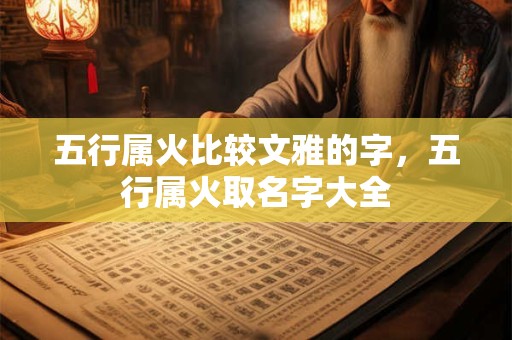 五行属火比较文雅的字，五行属火取名字大全