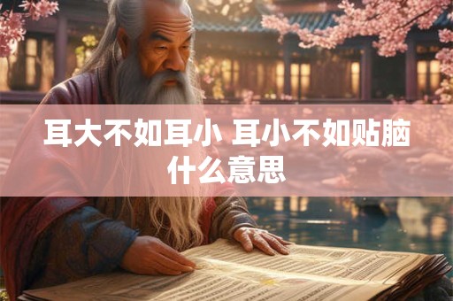 耳大不如耳小 耳小不如贴脑什么意思
