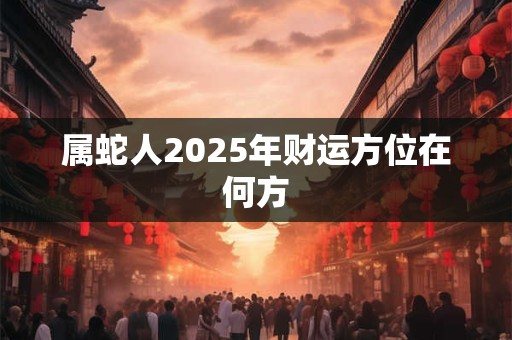 属蛇人2025年财运方位在何方