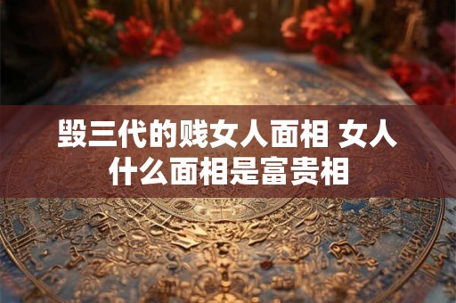 毁三代的贱女人面相 女人什么面相是富贵相