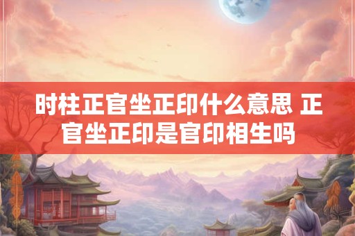 时柱正官坐正印什么意思 正官坐正印是官印相生吗