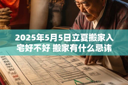 2025年5月5日立夏搬家入宅好不好 搬家有什么忌讳