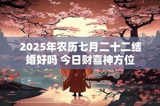 2025年农历七月二十二结婚好吗 今日财喜神方位